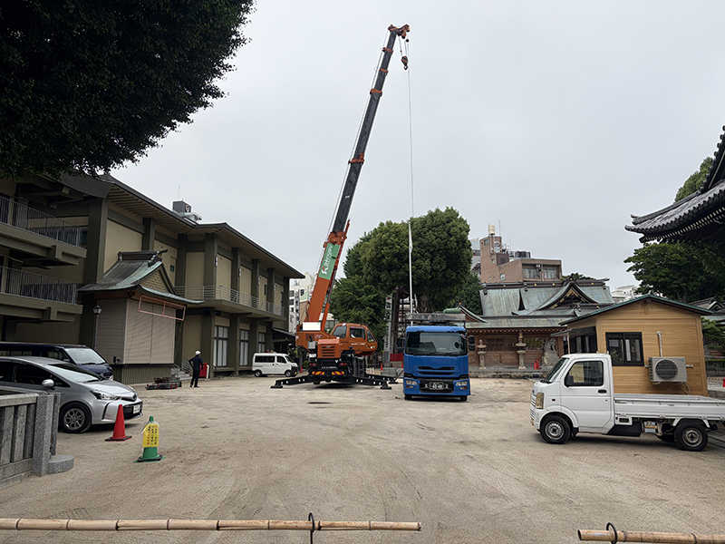 YAMAKASA NewsFlash！ 6.3～櫛田神社にて桟敷席の建設開始が始まりまし